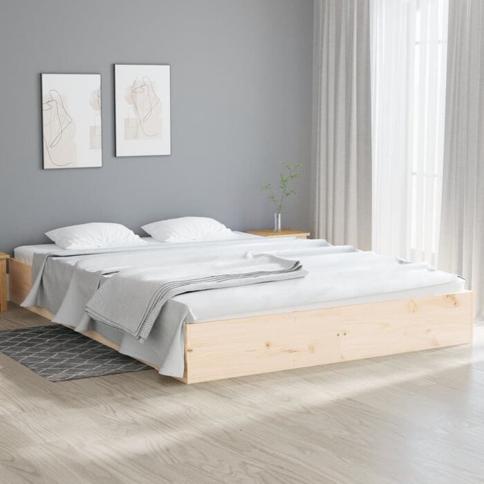 Cadre de lit en bois massif 200x200 cm - Jusqu'à -52%