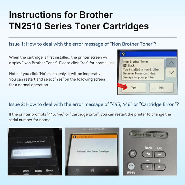 Mycartridge Lot de 2 toners noirs compatibles TN2510XL - Jusqu'à 55% de réduction