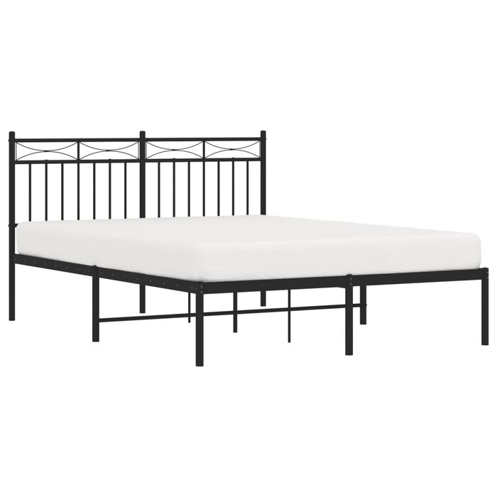 Cadre de lit 140x190 cm métal noir - Jusqu'à -51% sur l'outlet