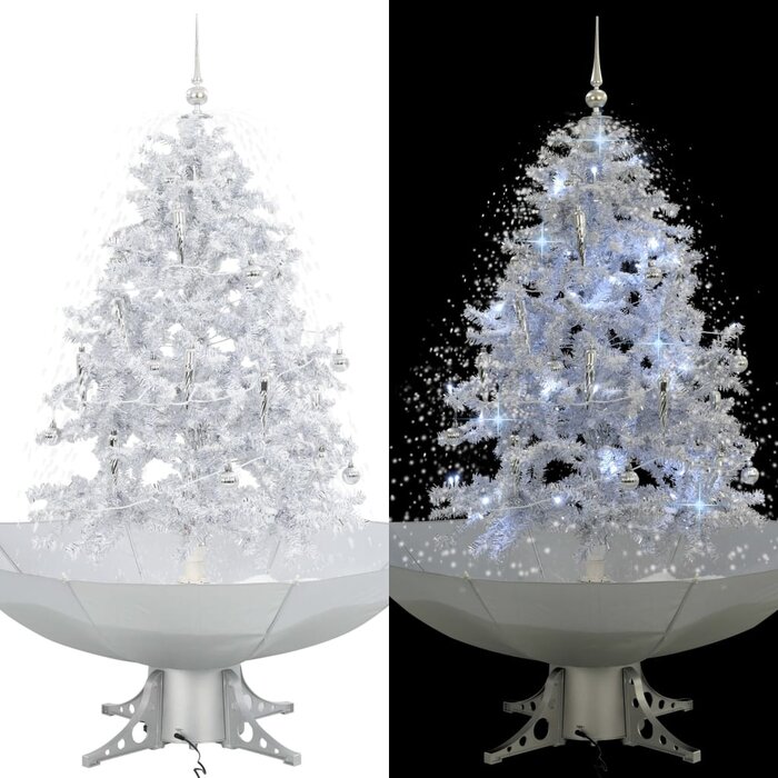Sapin de Noël enneigé 140 cm avec lumières - Jusqu'à 47% de réduction