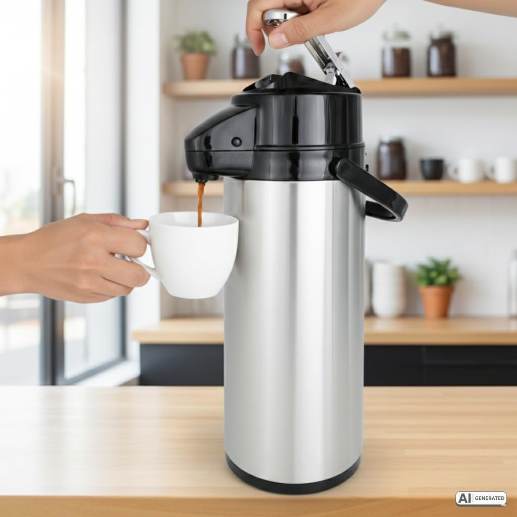 Thermos à pompe 2,2L en acier inoxydable - Jusqu'à 45% de réduction