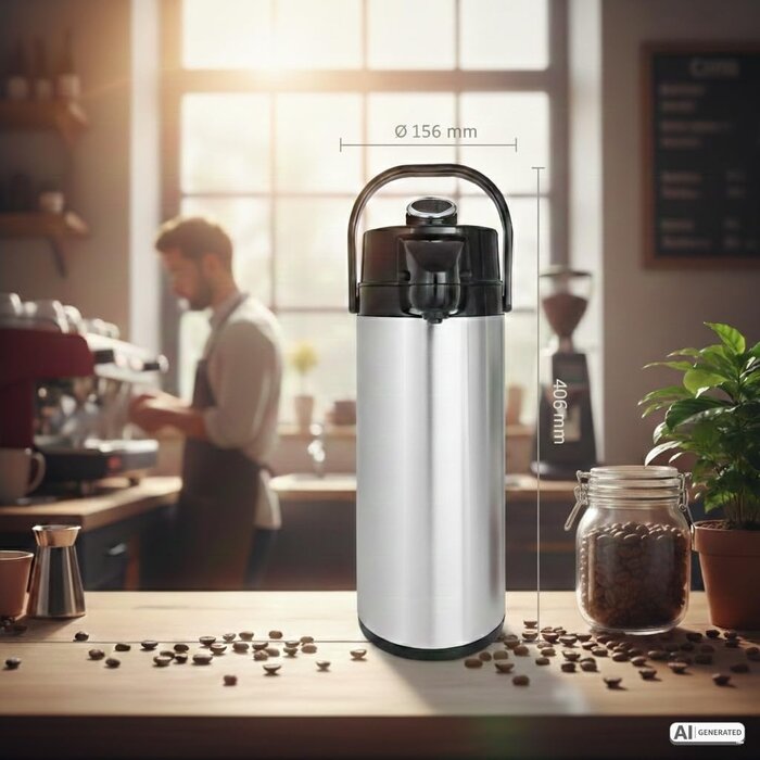 Thermos à pompe 2,2L en acier inoxydable - Jusqu'à 45% de réduction