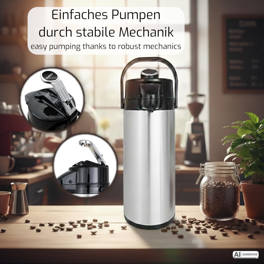 Thermos à pompe 2,2L en acier inoxydable - Jusqu'à 45% de réduction