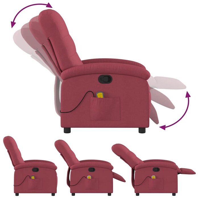 Fauteuil de massage inclinable rouge vin - Jusqu'à 47% de réduction