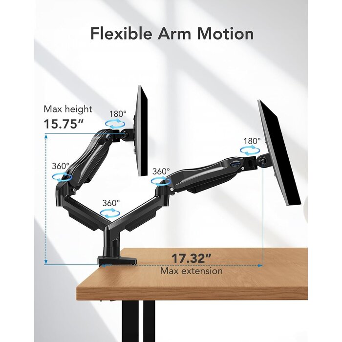 Support double moniteur réglable 13-32 pouces - Jusqu'à -42% de remise