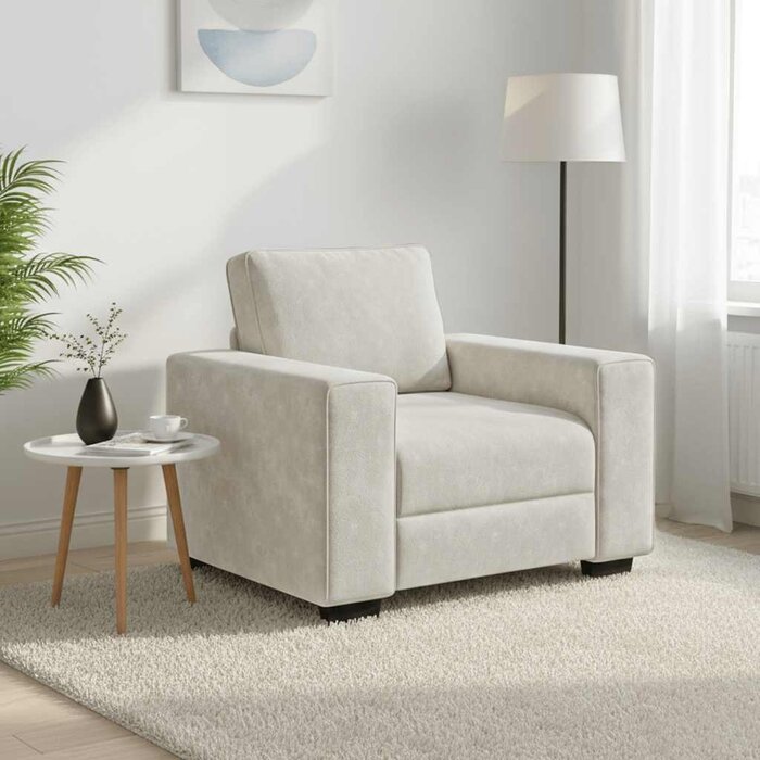 Fauteuil relax en velours crème - Confort absolu - Jusqu'à -47%