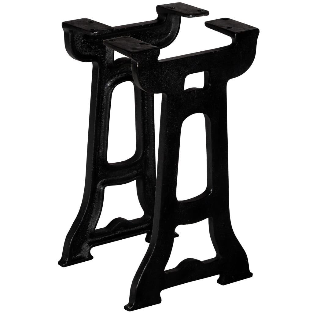 Pieds de banc en fonte en forme de Y - Noir - 25 x 41 cm - Jusqu'à -42%