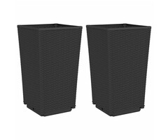 Vidaxl Lot de 2 jardinières aspect rotin noir - Jusqu'à -51%