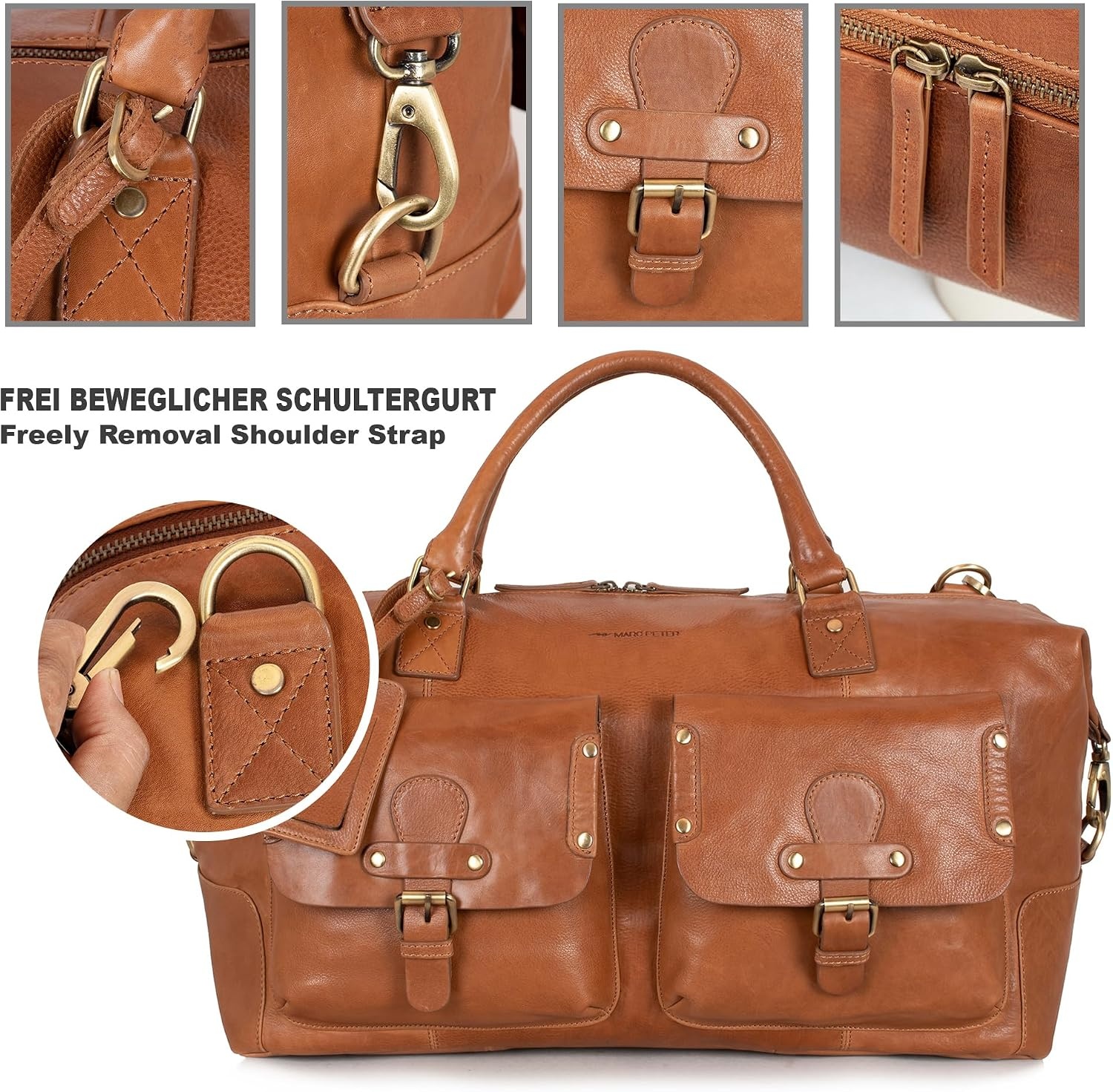 Sac de voyage en cuir vintage - 49 cm - Jusqu'à 43% de remise