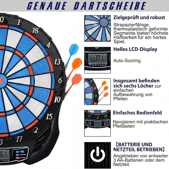 Cible de fléchettes électronique - 25 jeux - Jusqu'à 40% de remise
