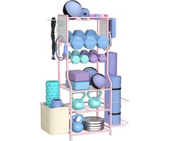 Support de rangement 6 niveaux pour home gym - Rose - Jusqu'à -47%