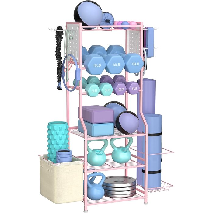Support Home Gym 6 niveaux Rose - Jusqu'à 42% de remise