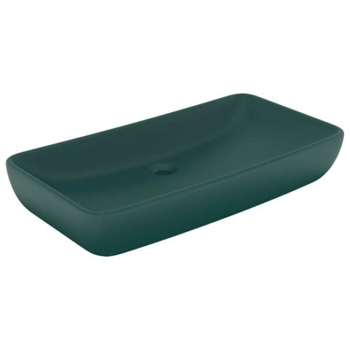 Vasque rectangulaire céramique vert foncé mat 71x38cm - Jusqu'à -46%