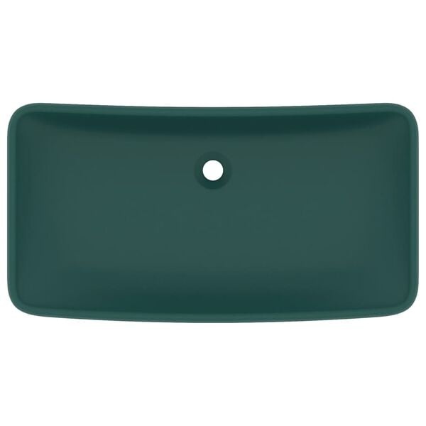 Vasque rectangulaire céramique vert foncé mat 71x38cm - Jusqu'à -46%