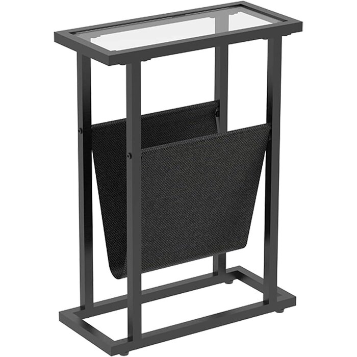 Table d'appoint fine avec porte-revues - Métal et verre - Jusqu'à -44%