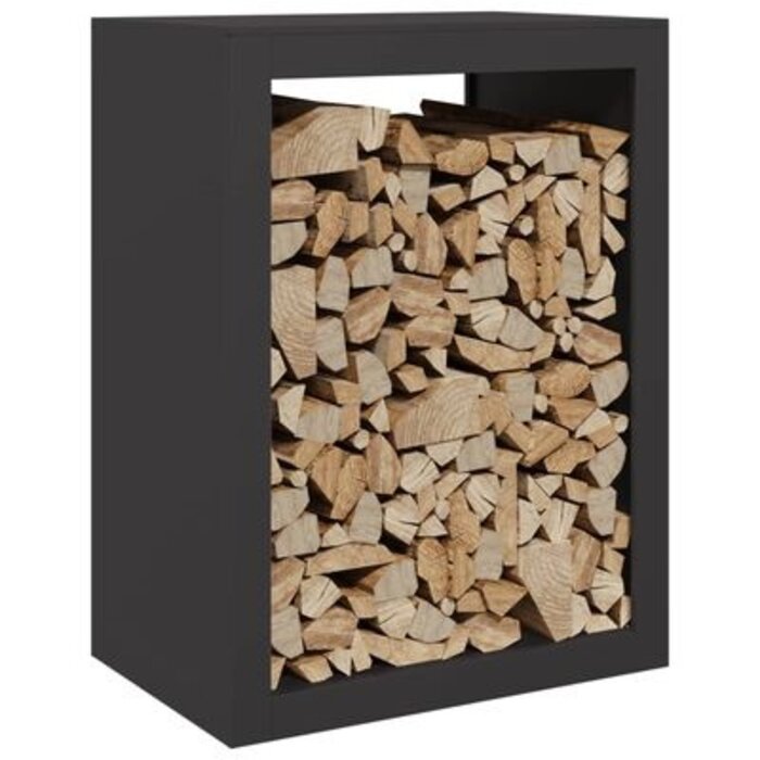 Range-bûches en acier noir 60x40x80 cm - Jusqu'à 46% de réduction