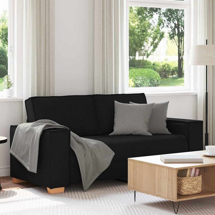 Canapé 2 places noir 140 cm : confort moderne jusqu'à -47%