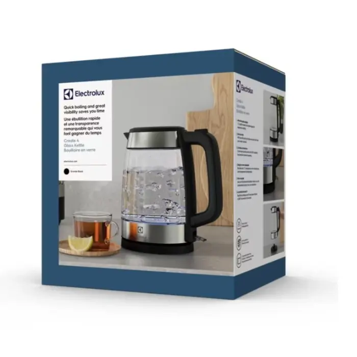 Bouilloire électrique 1,7L en verre et inox - Jusqu'à -44% sur notre stock