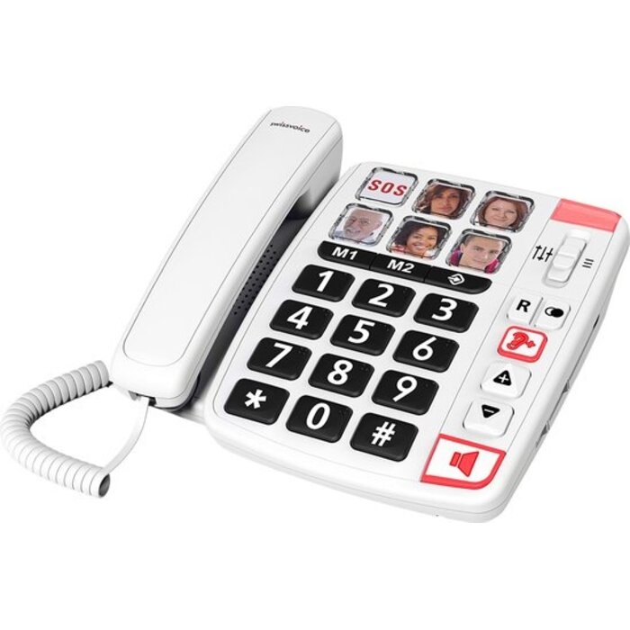 Téléphone fixe pour seniors - 6 touches photo - Jusqu'à 44% de remise