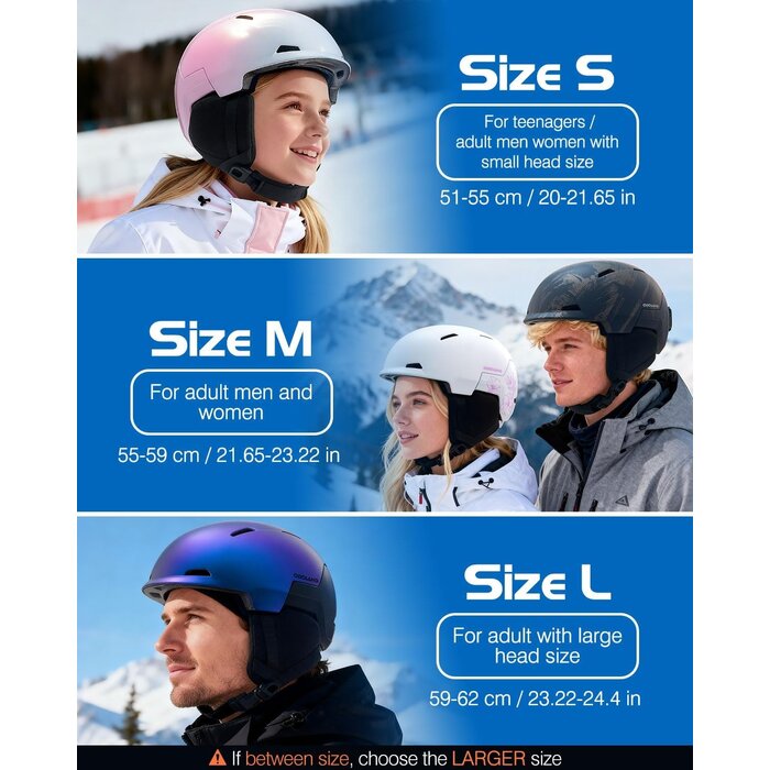 Odoland Casque de Ski et Snowboard Bleu Marine L (59-62 cm) - Jusqu'à -66%