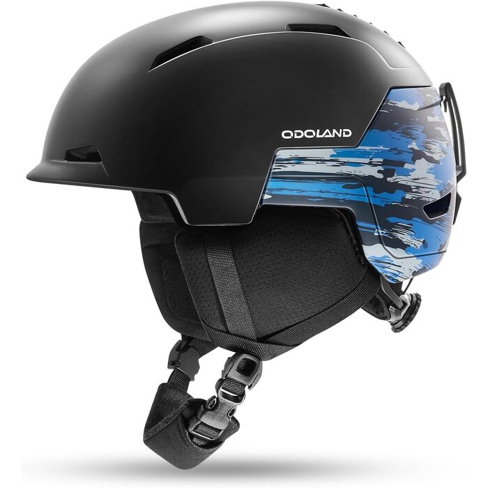 Odoland Casque de Ski et Snowboard Ajustable - Bleu Camouflage - Jusqu'à 66% de réduction