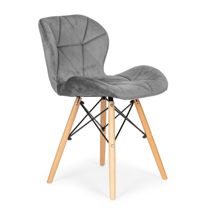 Lot de 4 chaises en velours gris - Jusqu'à -47% sur votre salle à manger