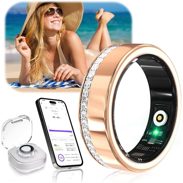Iuhfsifs Bague Connectée Fitness Or - Jusqu'à 67% de réduction - Taille 7