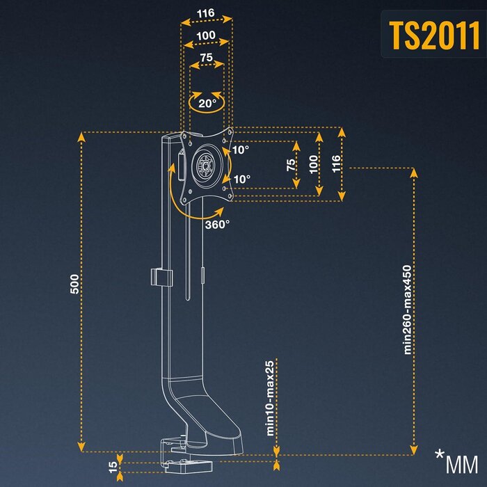 Bras articulé pour écran 17-27" - Ergonomie et gain d'espace - Jusqu'à -44%