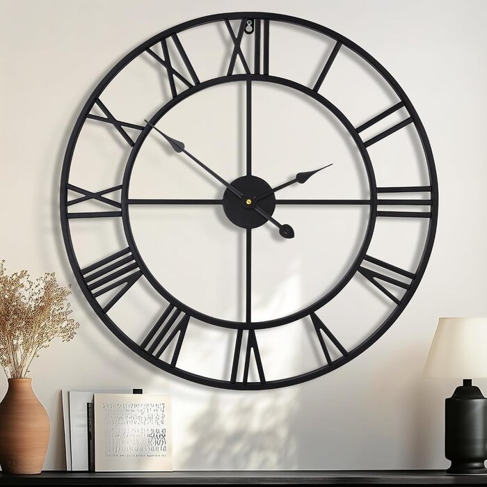 Grande horloge murale 80 cm en métal noir - jusqu'à -47% de remise
