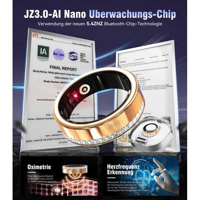 Iuhfsifs Bague Connectée Fitness Tracker Argent - Jusqu'à 69% de réduction