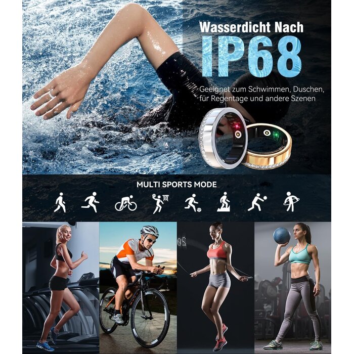 Iuhfsifs Bague Connectée Fitness Tracker Argent - Jusqu'à 69% de réduction