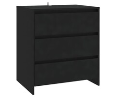 Commode 3 tiroirs noire 70x41cm - Jusqu'à -46% sur notre sélection outlet