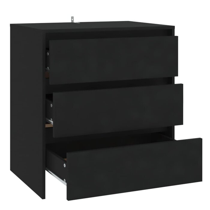 Commode 3 tiroirs noire 70x41cm - Jusqu'à -46% sur notre sélection outlet