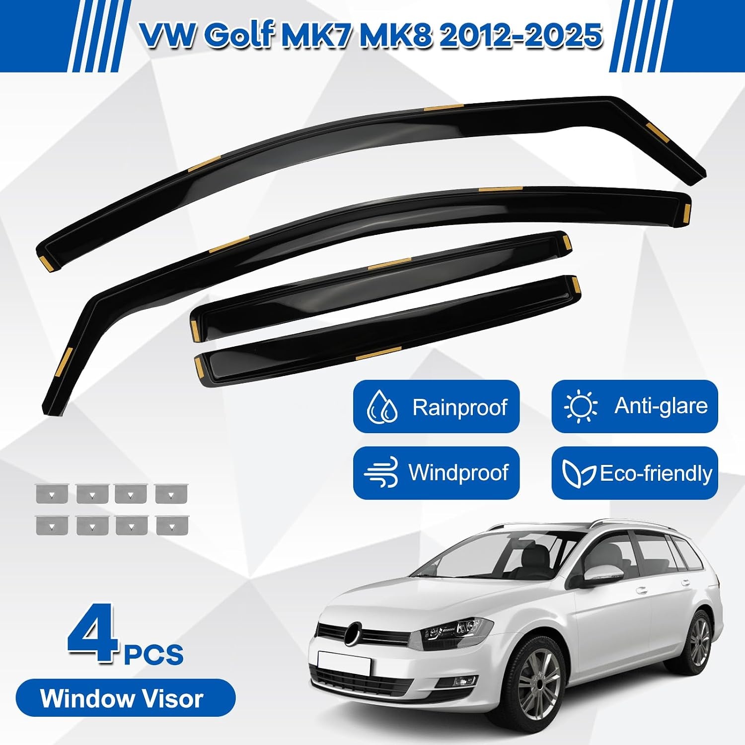 Déflecteurs d'air pour VW Golf 2012-2025 - Jusqu'à -67% sur votre lot de 4