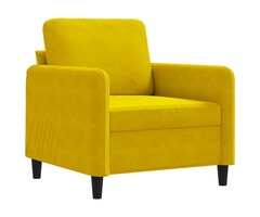 Fauteuil moderne en velours jaune 60 cm - Jusqu'à -42%