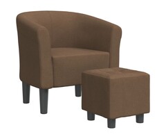 Fauteuil cabriolet avec repose-pieds - Marron - Jusqu'à -43%