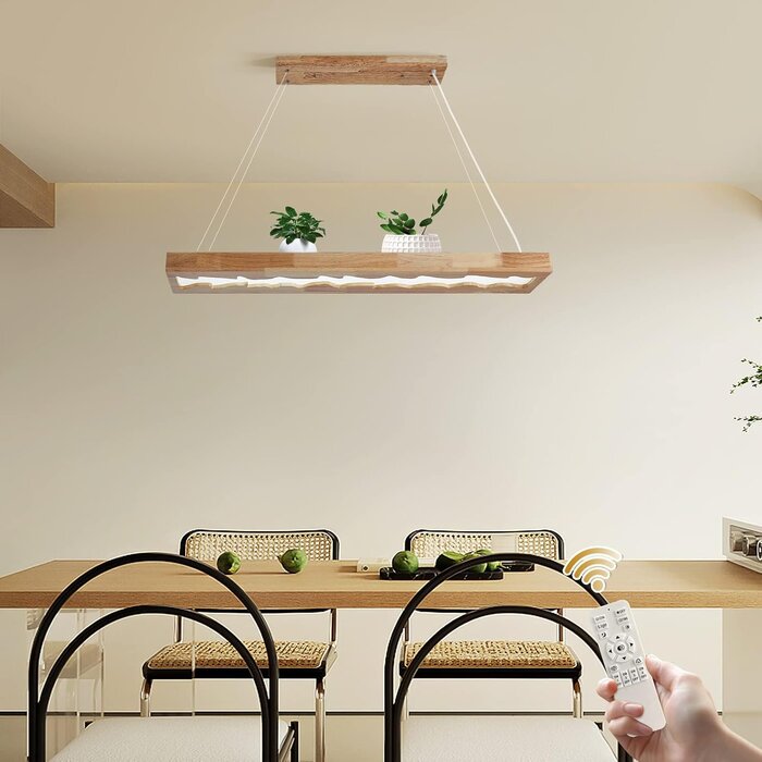 Suspension bois 100 cm LED dimmable - Jusqu'à 47% de réduction