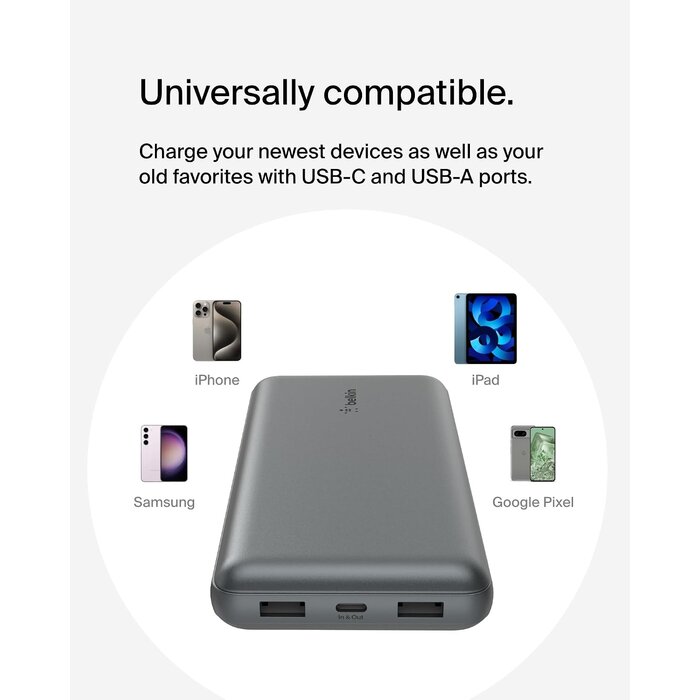 Batterie externe 20 000 mAh - Gris sidéral - Jusqu'à 44% de remise