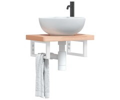 Supports muraux pour lavabo 15x30 cm, acier blanc - Jusqu'à 43 % de remise