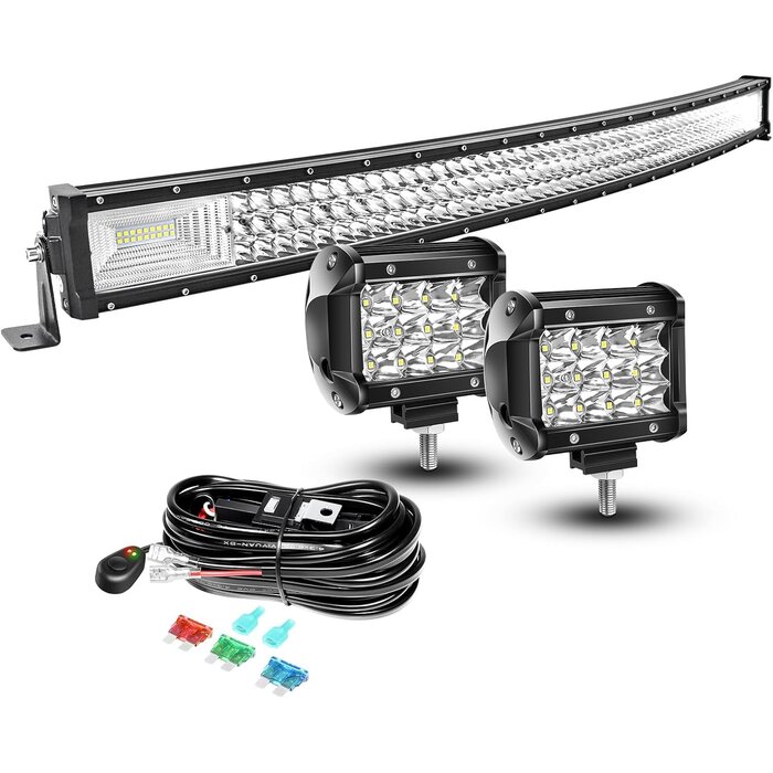 Rampe LED incurvée 106 cm 540W + phares - Jusqu'à 46% de remise