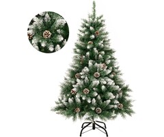 Sapin de Noël 120 cm effet neige et pommes de pin - Jusqu'à -44% outlet