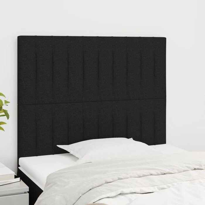 Vidaxl Lot de 2 têtes de lit tissu noir - Jusqu'à -72% de remise