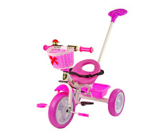 Tricycle enfant rose évolutif avec poignée parentale - Jusqu'à -53%
