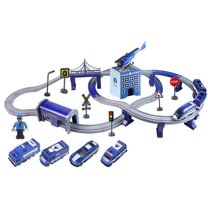 Circuit de train électrique Police 92 pièces - Jusqu'à 39% de remise