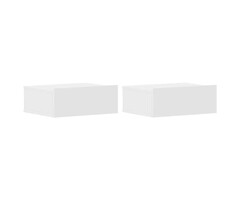 Lot de 2 tables de chevet suspendues - Blanc - Jusqu'à -44%