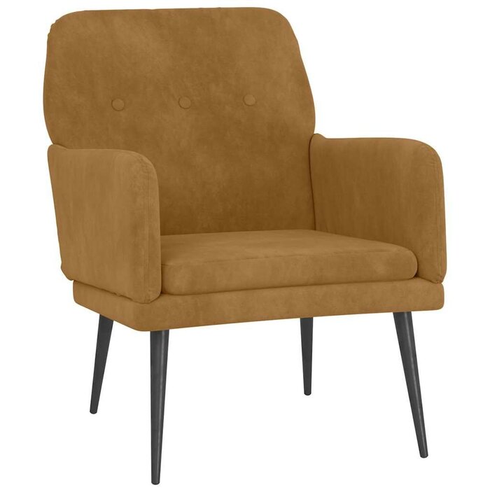 Fauteuil en velours marron - Confort et style - Jusqu'à -46%