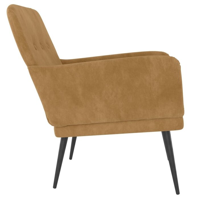 Fauteuil en velours marron - Confort et style - Jusqu'à -46%