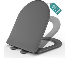 Abattant WC forme D en Duroplast - Frein de chute - Gris - Jusqu'à -45%