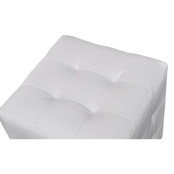 Lot de 2 poufs carrés blancs similicuir - Jusqu'à 46% de réduction