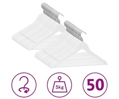 Lot de 50 cintres en bois blanc - Jusqu'à 45% de remise